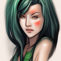 Аватарка Зелёные волосы
