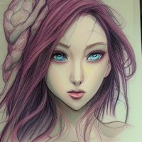 Люди Девушки Голубые глаза Розовые волосы 