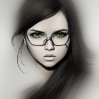 Люди Девушки Зеленые глаза Брюнетки Очки 