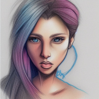 Аватарка Разноцветные волосы