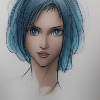 Аватарка Синие волосы