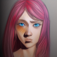 Люди Девушки Голубые глаза Красные волосы Розовые волосы 