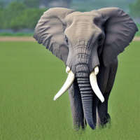 Животные Природа Слоны Трава 