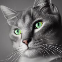 Животные Коты Серые Зеленые глаза 