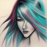 Аватарка Разноцветные волосы