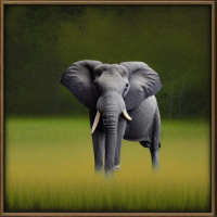 Животные Природа Слоны Трава 