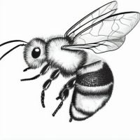 Черно-белые Насекомые Полосатые Пчёлы 