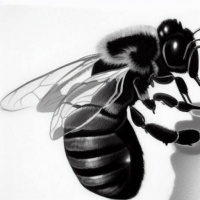 Черно-белые Насекомые Полосатые Пчёлы 