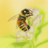 Насекомые Полосатые Цветы Пчёлы 