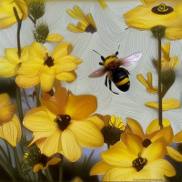 Насекомые Цветы Пчёлы Желтые 