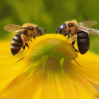 Насекомые Полосатые Цветы Пара Пчёлы 