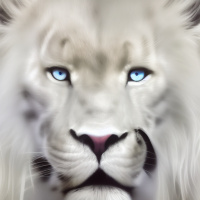 Животные Дикие животные Голубые глаза Белые Львы Розовый нос 
