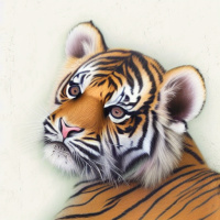 Животные Дикие животные Полосатые Детеныши Тигры Розовый нос 