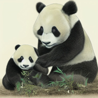 Животные Дикие животные Черно-белые Панды 