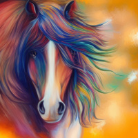 Животные Лошади Разноцветные волосы 