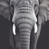 Дикие животные Черно-белые Слоны 