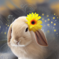 Цветы Домашние животные Кролики 