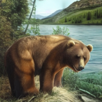 Животные Дикие животные Медведи Вода Природа Водоемы Горы 