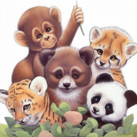 Животные Дикие животные Медведи Детеныши Тигры Панды Леопарды Обезьяны 