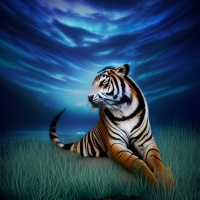 Животные Дикие животные Полосатые Тигры Небо Трава 