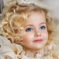 Люди Голубые глаза Дети Девочки Кудрявые волосы 