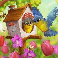 Птицы Цветы Пчёлы Дома 