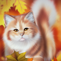 Рыжие Коты Домашние животные Осень 