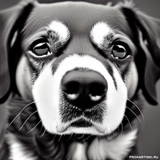 Животные Черно-белые Собаки Темные глаза 