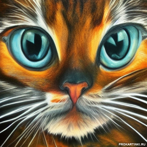 Животные Рыжие Голубые глаза Коты 