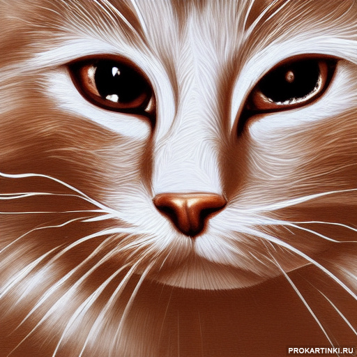 Животные Рыжие Коты Темные глаза 