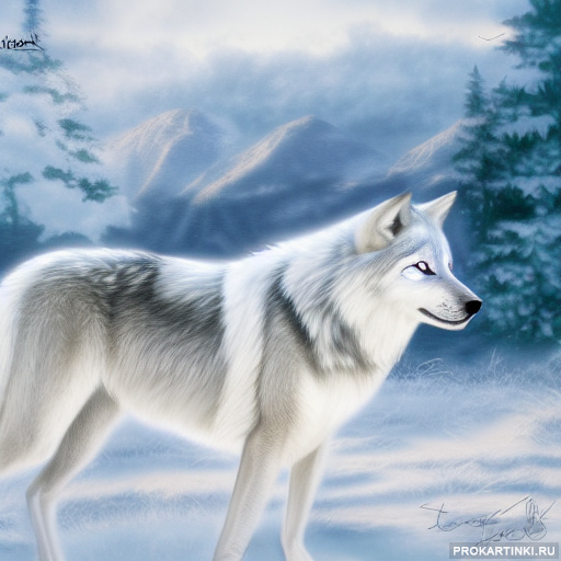 Животные Дикие животные Белые Волки Горы 