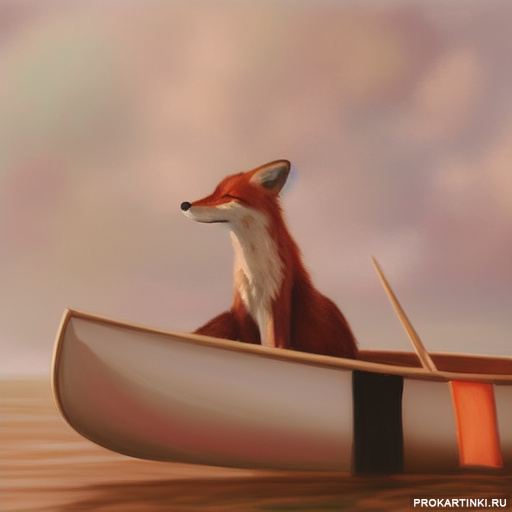 Животные Дикие животные Рыжие Лисы Лодки 