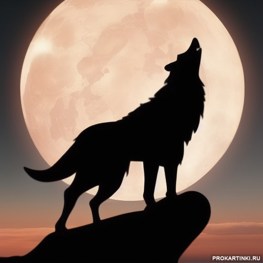 Животные Дикие животные Волки Горы Луна 