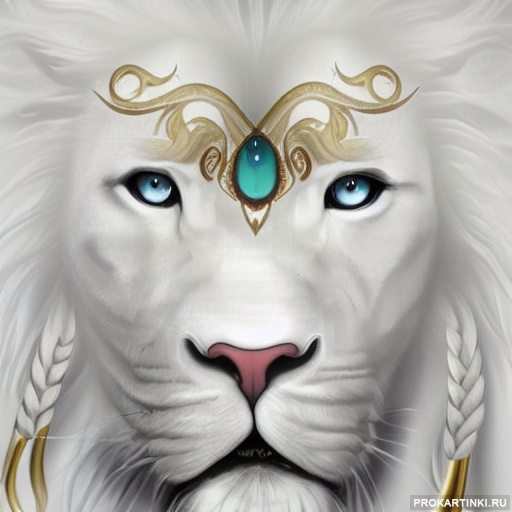 Животные Дикие животные Голубые глаза Белые Львы Розовый нос Косички 