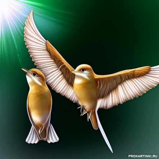 Птицы Пара Желтые Свет 