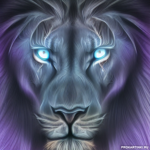 Животные Дикие животные Голубые глаза Львы Фиолетовые 